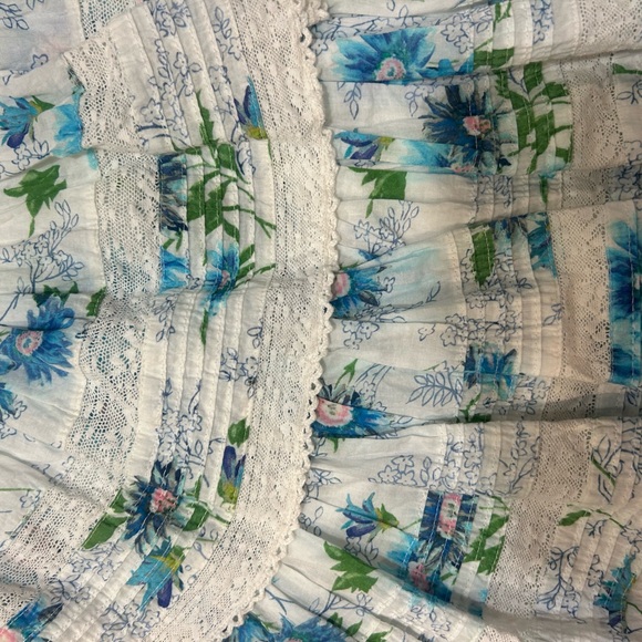 LoveShackFancy Dresses & Skirts - LoveShackFancy Blue and White Floral Quilt
